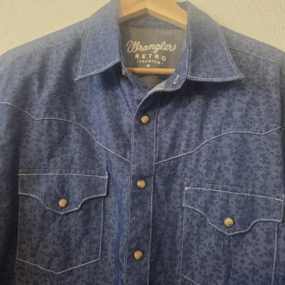 Wrangler Men's Blue Denim Shirt - Picture 3 of 7